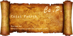 Csizi Patrik névjegykártya