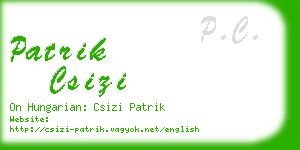 patrik csizi business card